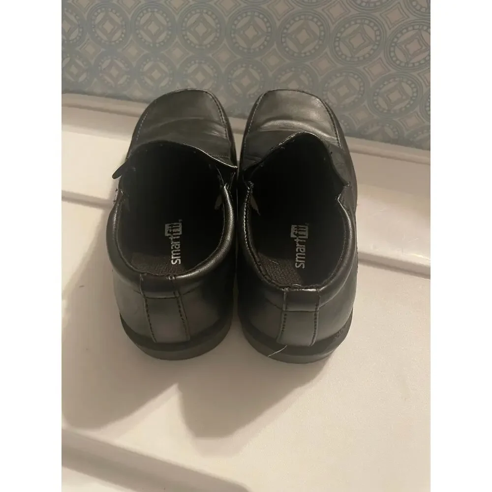 Smart Fit black slip on dress shoes toddler boys size 9 - fair condition